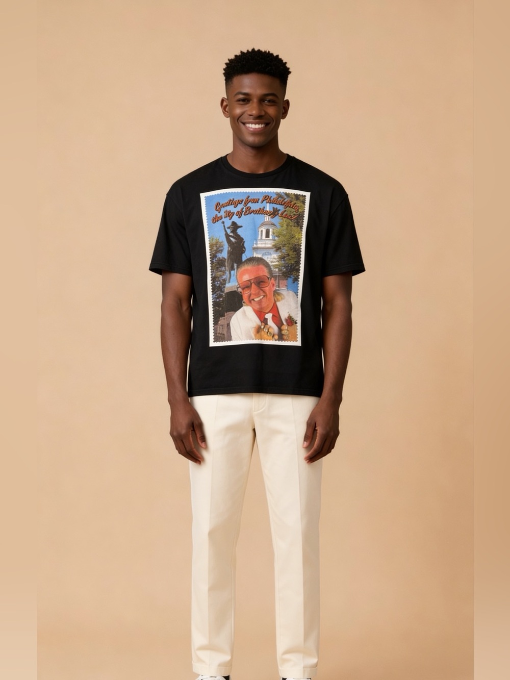 WWE Black Short Sleeve “Greetings from Philadelphia” Graphic Tee